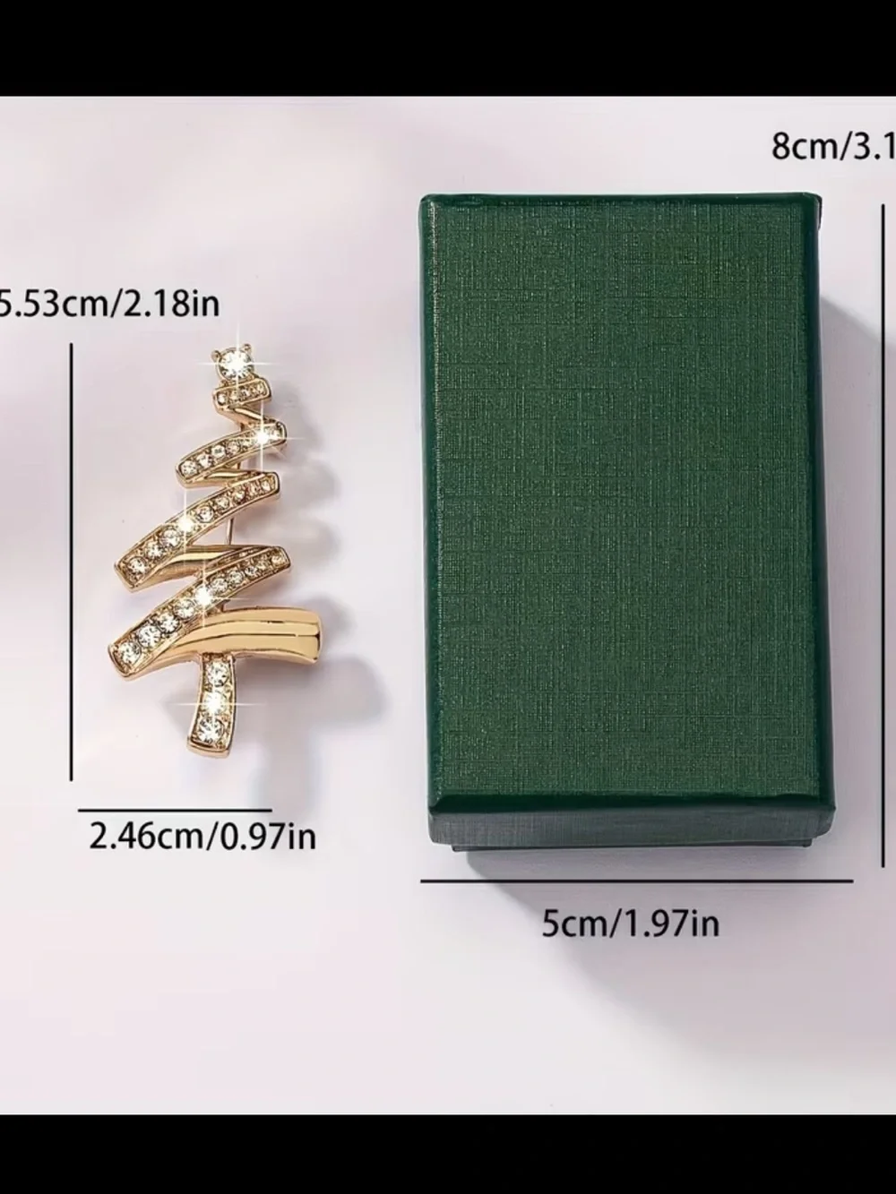Gold Crystal Christmas Tree Brooch - Women Jewelry new in box